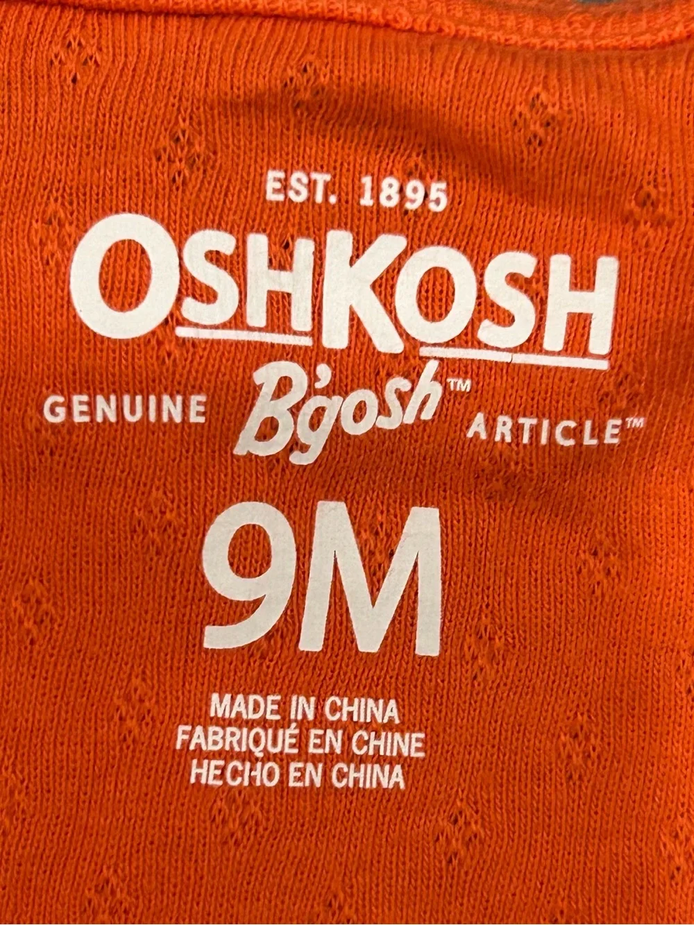 OshKosh B'gosh Railroad Stripe Jumper Dress with Orange Onesie Set Girl 9 Months
